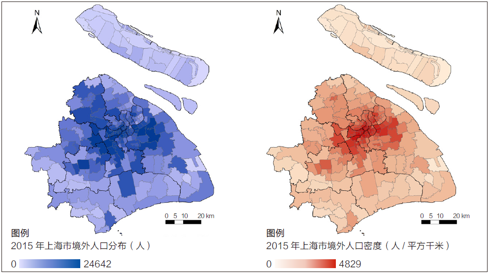上海境外实有人口数据(图3,从人口数量看,境外人口分布已拓展至城市